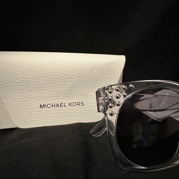 Michael Kors Women's Sunglasses with Crystal Accents - Clear and Silver - Picture 5 of 11